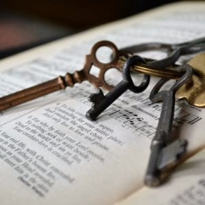 keys on book