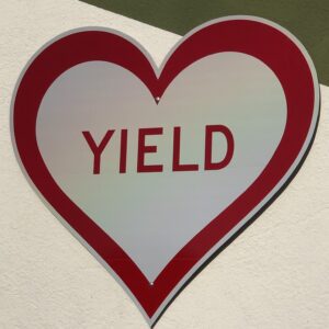 love yield sign